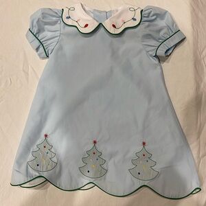 Zuccini kids Christmas dress 24 months Christmas trees and Christmas lights. New
